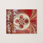 レッドクリケットボールデザイン ジグソーパズル (横)