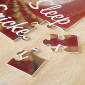 レッドクリケットボールデザイン ジグソーパズル (側面)