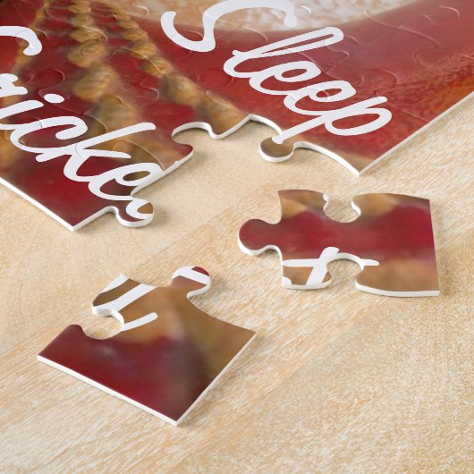 レッドクリケットボールデザイン ジグソーパズル (側面)