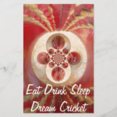 レッドクリケットボールデザイン 便箋 (正面)