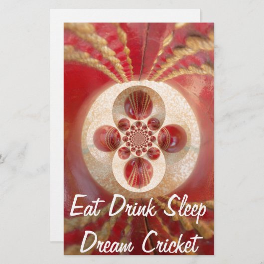 レッドクリケットボールデザイン 便箋 (正面/裏面)