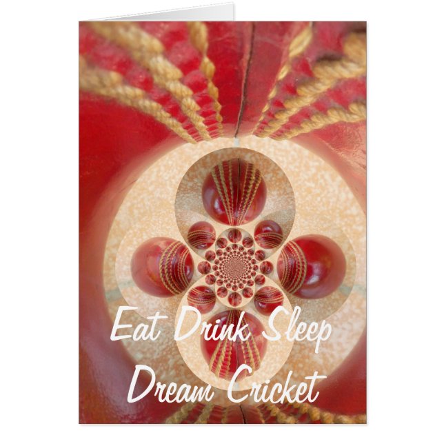 レッドクリケットボール抽象芸術アートプリントデザイン (正面)