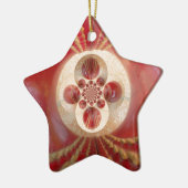 レッドクリケットボール抽象芸術アートプリントデザイン セラミックオーナメント (左)