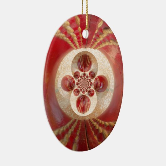 レッドクリケットボール抽象芸術アートプリントデザイン セラミックオーナメント (右)