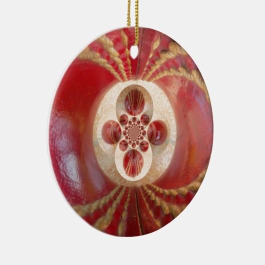 レッドクリケットボール抽象芸術アートプリントデザイン セラミックオーナメント (右)