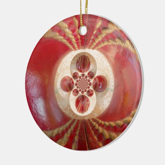 レッドクリケットボール抽象芸術アートプリントデザイン セラミックオーナメント (左)