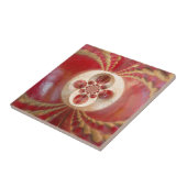 レッドクリケットボール抽象芸術アートプリントデザイン タイル (側面)