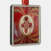 レッドクリケットボール抽象芸術アートプリントデザイン メタルオーナメント (右)