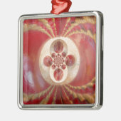 レッドクリケットボール抽象芸術アートプリントデザイン メタルオーナメント (左)