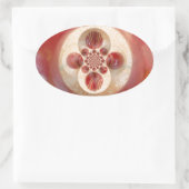 レッドクリケットボール抽象芸術アートプリントデザイン 楕円形シール (バッグ)