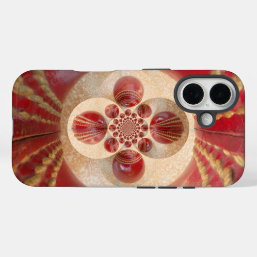 レッドクリケットボール抽象芸術アートプリントデザイン Case-Mate iPhoneケース (裏面 (横))