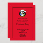 レッドクリスおもしろいマスパーティの招待状 招待状 (正面/裏面)