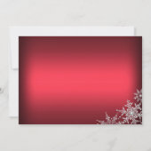 レッドクリスタルスノーフレーククリスマスディナーパーティー 招待状 (裏面)