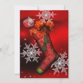 レッドクリスタルスノーフレーククリスマスパーティー 招待状 (裏面)