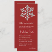 レッドクリスタル·スノーフレーク·ホリデーの招待 招待状 (正面/裏面)