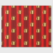 レッドクリスマスに贈る黄金 ラッピングペーパー (フラット)