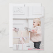 レッドクリスマスはっきりしたタイポグラフィオーバルアーチ写真 シーズンカード (裏面)