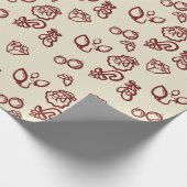 レッドクリスマスイラストレーションラッピング紙 ラッピングペーパー (角)