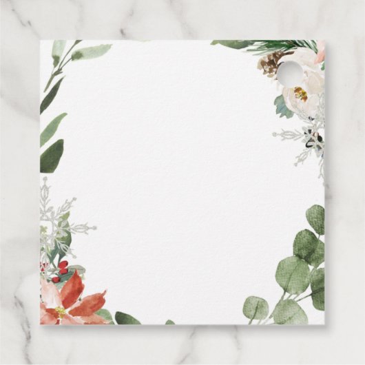 レッドクリスマスウィンタートラックありがとうラベル フェイバータグ (裏面)