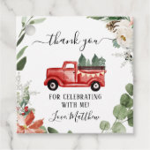 レッドクリスマスウィンタートラックありがとうラベル フェイバータグ (正面)