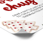 レッドクリスマスウィンターボトルチュグベビーシャワーサイン ポスター (角)