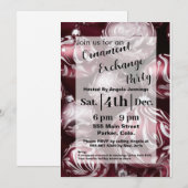 レッドクリスマスオーナメントパーティの招待状カード シーズンカード (正面/裏面)