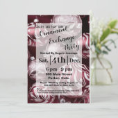 レッドクリスマスオーナメントパーティの招待状カード シーズンカード (スタンド正面)