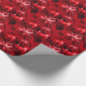 レッドクリスマスオーナメントホリデースノーフレーククリスマス ラッピングペーパー (角)