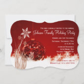レッドクリスマスオーナメントホリデーパーティー招待状 招待状 (正面)