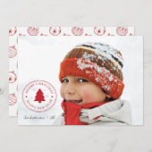 レッドクリスマスオーナメントホリデーフォトカード シーズンカード (正面/裏面)