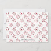 レッドクリスマスオーナメントホリデーフォトカード シーズンカード (裏面)