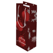 レッドクリスマスオーナメントワイン抱き枕 ワインギフトバッグ (正面アングル)