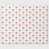 レッドクリスマスカクテルホリデーラッピング紙 ラッピングペーパー (フラット)