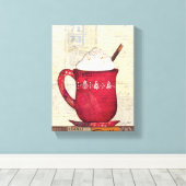 レッドクリスマスカップ キャンバスプリント (インサイチュ (ウッドフロア))