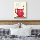 レッドクリスマスカップ キャンバスプリント (インサイチュ (寝室))