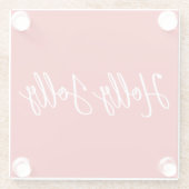 レッドクリスマスガラスコースターホリーすてき ガラスコースター (裏面)