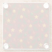 レッドクリスマスガラスコースター – ホリデーテーブルデコール ガラスコースター (裏面)