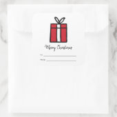 レッドクリスマスギフトホリデーステッカー スクエアシール (バッグ)