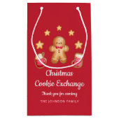 レッドクリスマスクッキー交換かわいいジンジャーブレッドマン スモールペーパーバッグ (裏面)