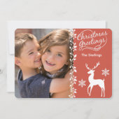 レッドクリスマスグリーティングホリデー シーズンカード (正面)