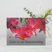 レッドクリスマスサボテン引っ越し祝いパーティー招待状 招待状 (スタンド正面)