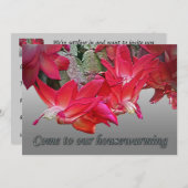 レッドクリスマスサボテン引っ越し祝いパーティー招待状 招待状 (正面/裏面)