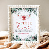 レッドクリスマスサンタベビーおしゃぶり狩りベビーシャワー ポスター