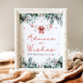 レッドクリスマスサンタベビーシャワーアドバイスとウィッシュ ポスター