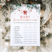 レッドクリスマスサンタベビーシャワースキャッタリーゲーム 招待状