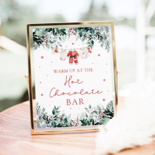 レッドクリスマスサンタベビーシャワーホットチョコレートバー ポスター