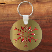 レッドクリスマススターズ金ゴールド キーホルダー (正面)