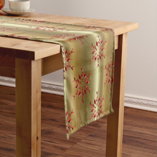 レッドクリスマススターズ金ゴールド ショートテーブルランナー (インサイチュ)