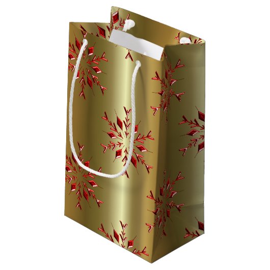 レッドクリスマススターズ金ゴールド スモールペーパーバッグ (裏面アングル)
