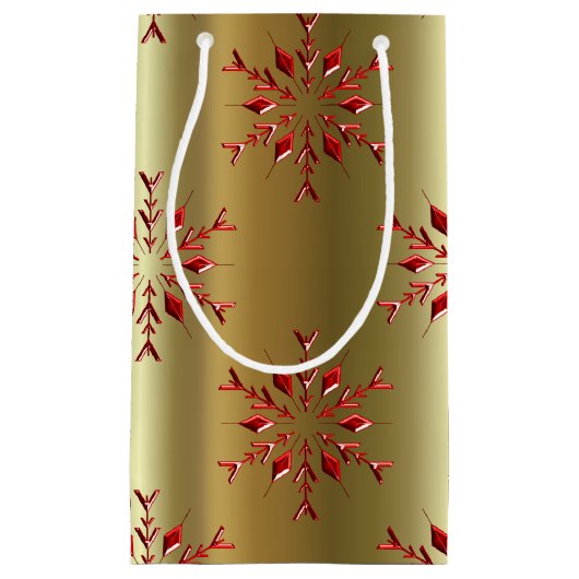 レッドクリスマススターズ金ゴールド スモールペーパーバッグ (正面)